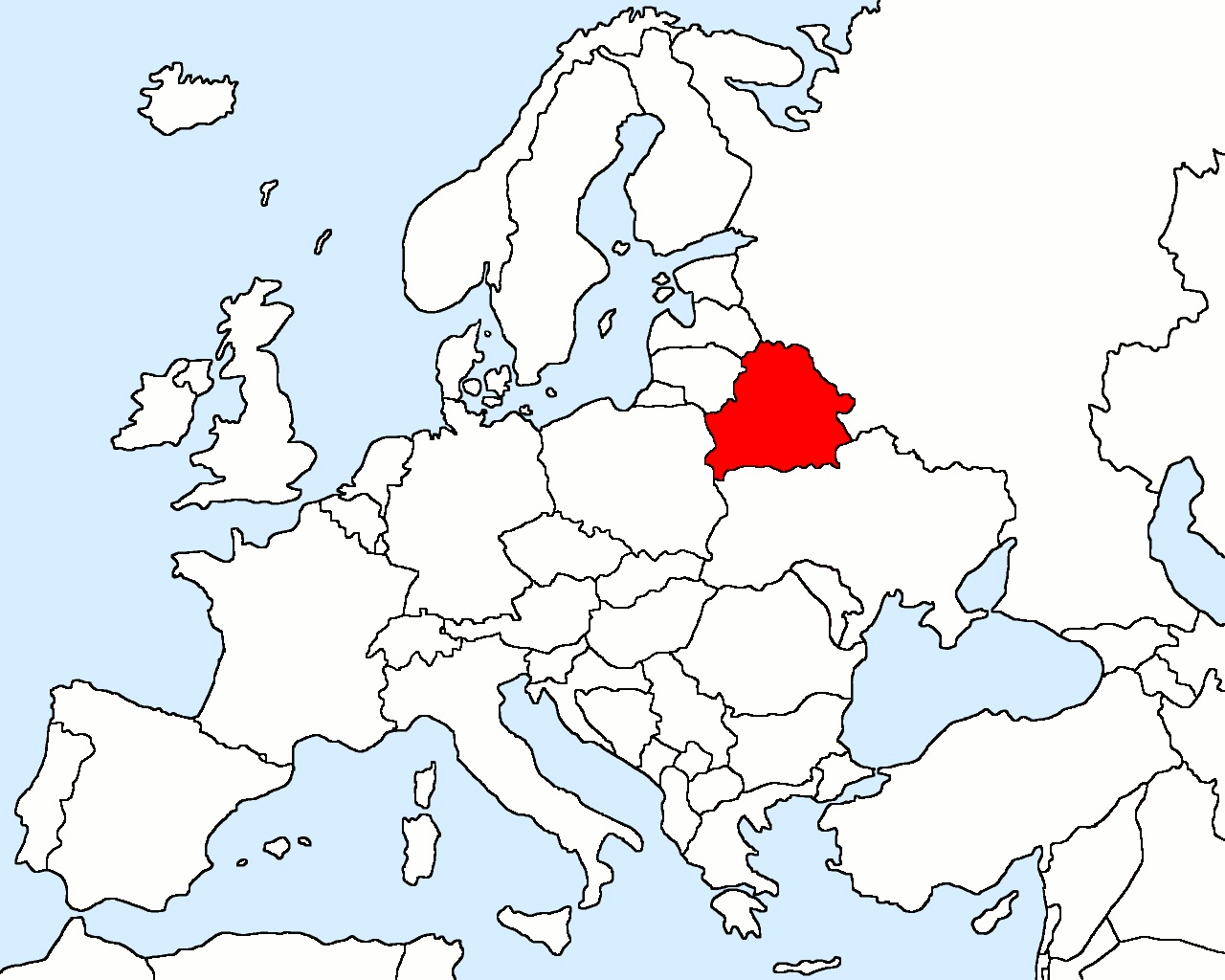Беларусь на карте Европы Беларусь на карте Европы